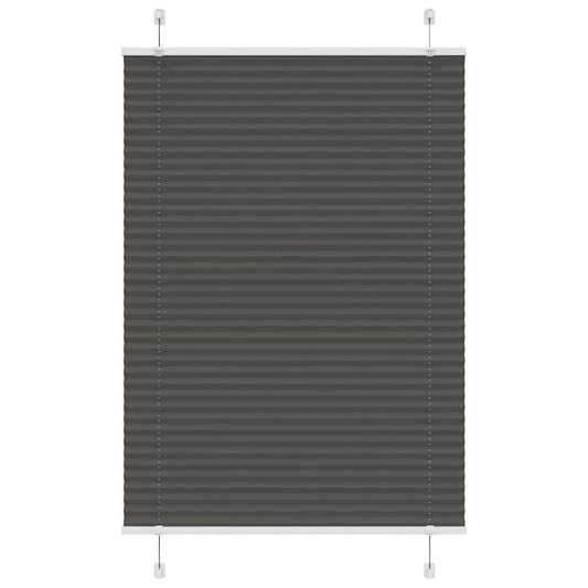 Pleated Blind Black 85x150 cm Fabric Width 84.4 cm Polyester