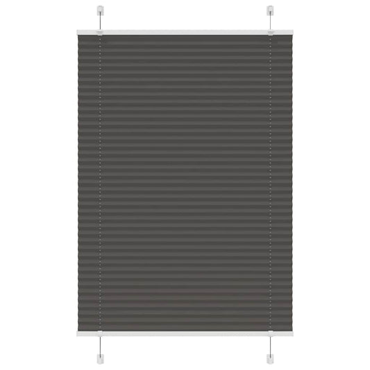 Pleated Blind Black 90x150 cm Fabric Width 89.4 cm Polyester
