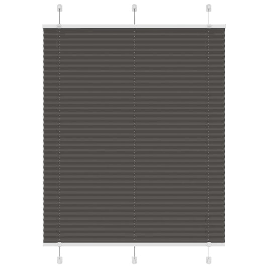 Pleated Blind Black 105x150 cm Fabric Width 104.4 cm Polyester