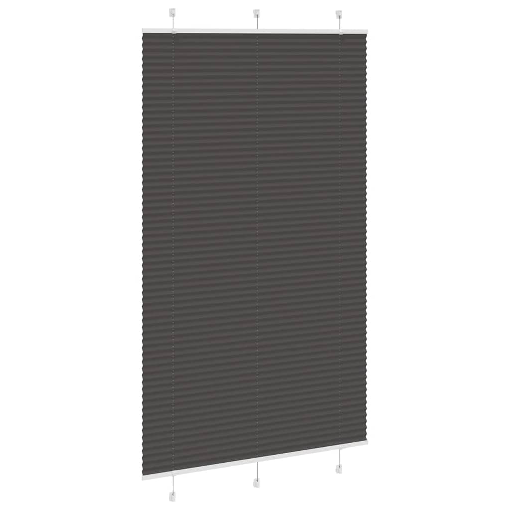 Pleated Blind Black 115x200 cm Fabric Width 114.4 cm Polyester