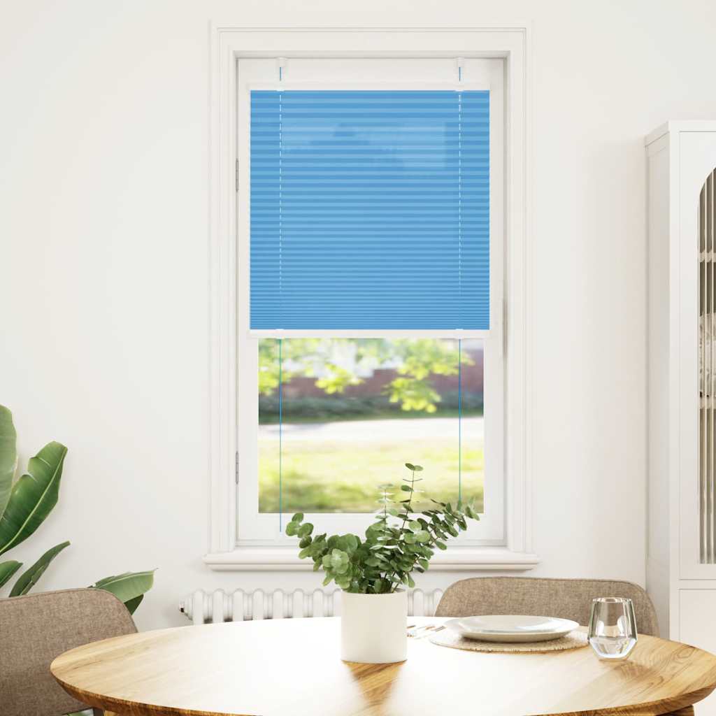 Pleated Blind Blue 65x100 cm Fabric Width 64.4 cm Polyester