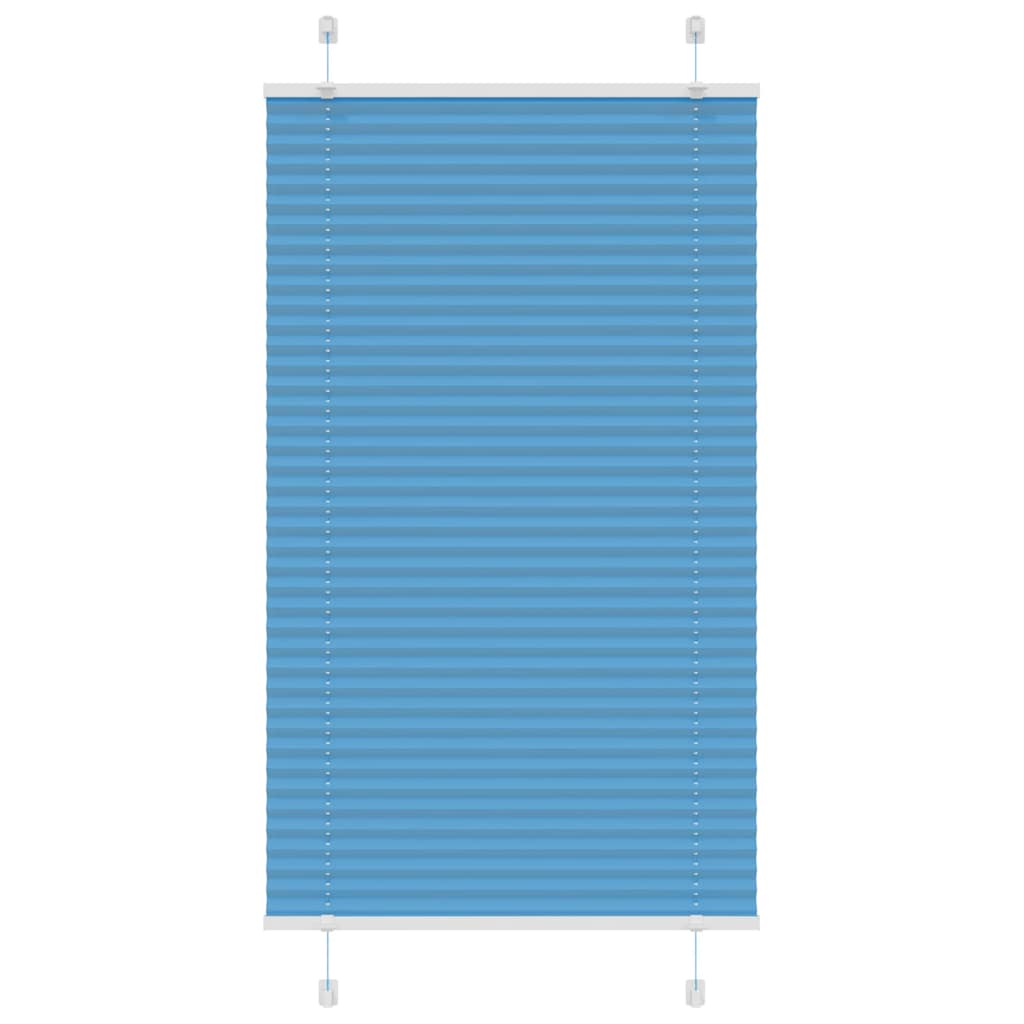 Pleated Blind Blue 75x100 cm Fabric Width 74.4 cm Polyester