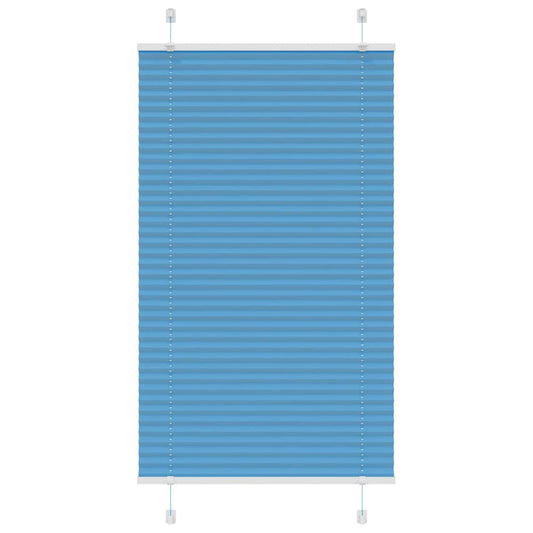 Pleated Blind Blue 75x100 cm Fabric Width 74.4 cm Polyester
