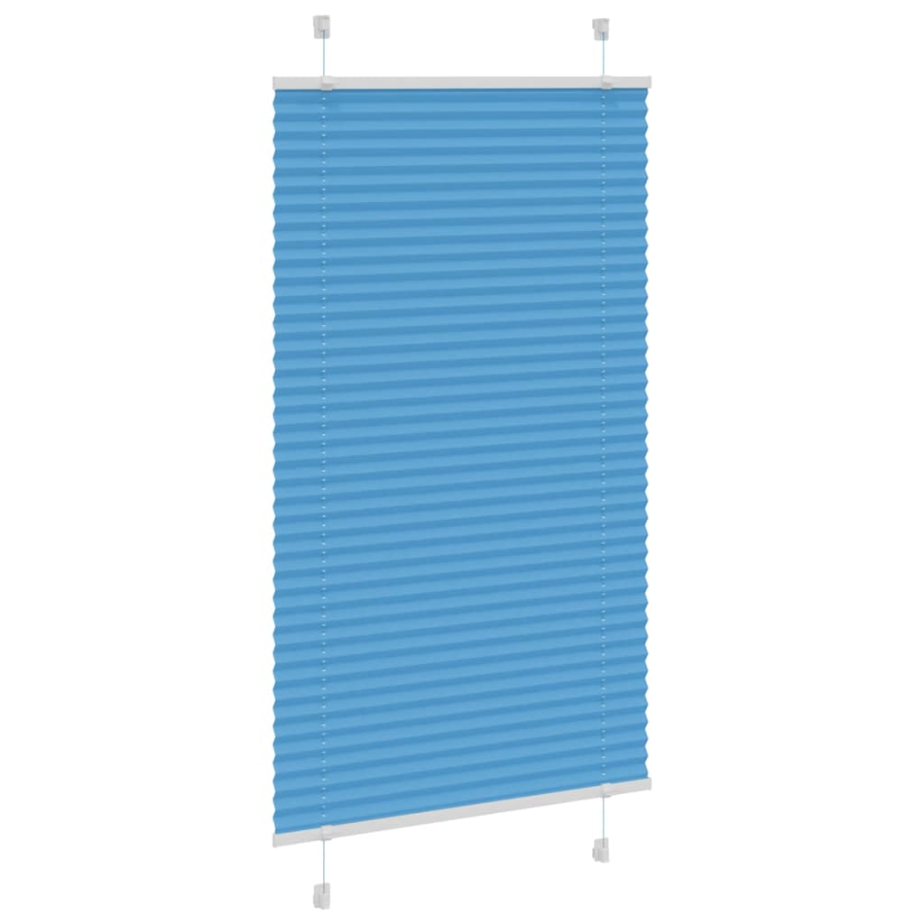 Pleated Blind Blue 75x100 cm Fabric Width 74.4 cm Polyester