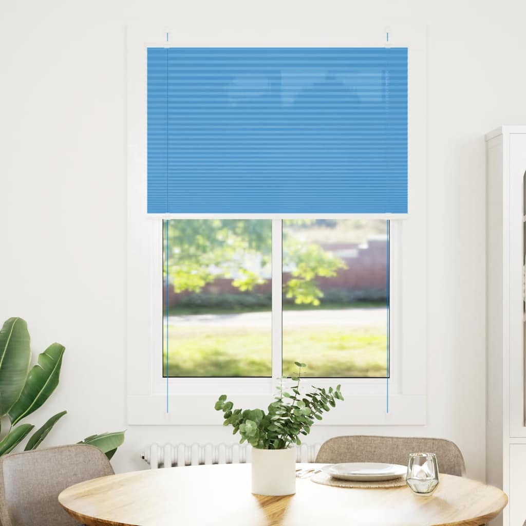 Pleated Blind Blue 90x100 cm Fabric Width 89,4 cm Polyester