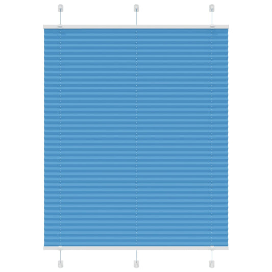 Pleated Blind Blue 105x100 cm Fabric Width 104.4 cm Polyester