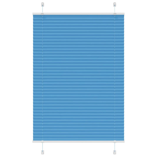 Pleated Blind Blue 90x150 cm Fabric Width 89.4 cm Polyester