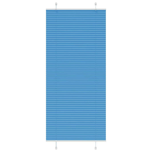 Pleated Blind Blue 85x200 cm Fabric Width 84.4 cm Polyester