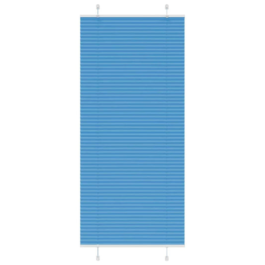 Pleated Blind Blue 90x200 cm Fabric Width 89.4 cm Polyester
