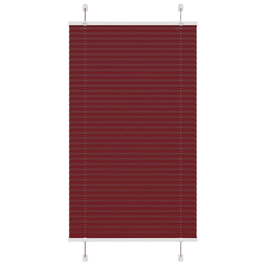 Pleated Blind Bordeaux Red 75x100 cm Fabric Width 74.4 cm Polyester