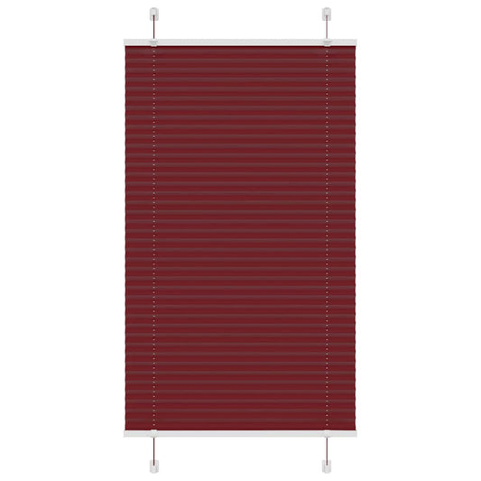 Pleated Blind Bordeaux Red 80x100 cm Fabric Width 79.4 cm Polyester
