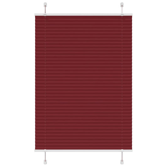 Pleated Blind Bordeaux Red 100x100 cm Fabric Width 99.4 cm Polyester