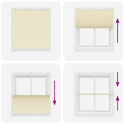 Pleated Blind Cream 120x100 cm Fabric Width 119.4 cm Polyester