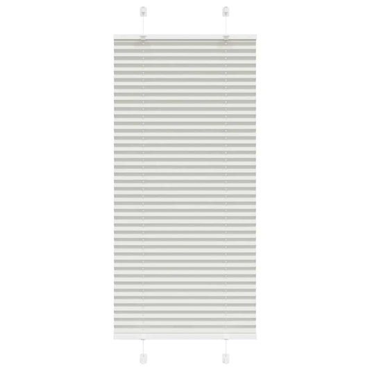Pleated Blind Light Grey 65x100 cm Fabric Width 64.4 cm Polyester