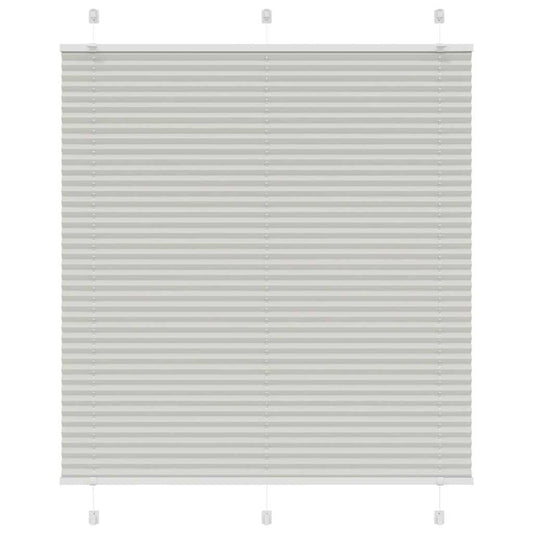 Pleated Blind Light Grey 115x100 cm Fabric Width 114.4 cm Polyester