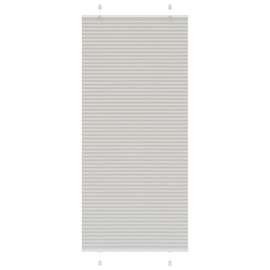 Pleated Blind Light Grey 100x200 cm Fabric Width 99.4 cm Polyester