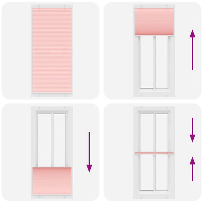 Pleated Blind Pink 100x200 cm Fabric Width 99.4 cm Polyester