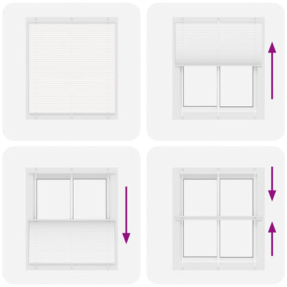 Pleated Blind White 115x150 cm Fabric Width 114.4 cm Polyester