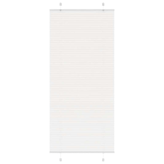 Pleated Blind White 85x200 cm Fabric Width 84.4 cm Polyester