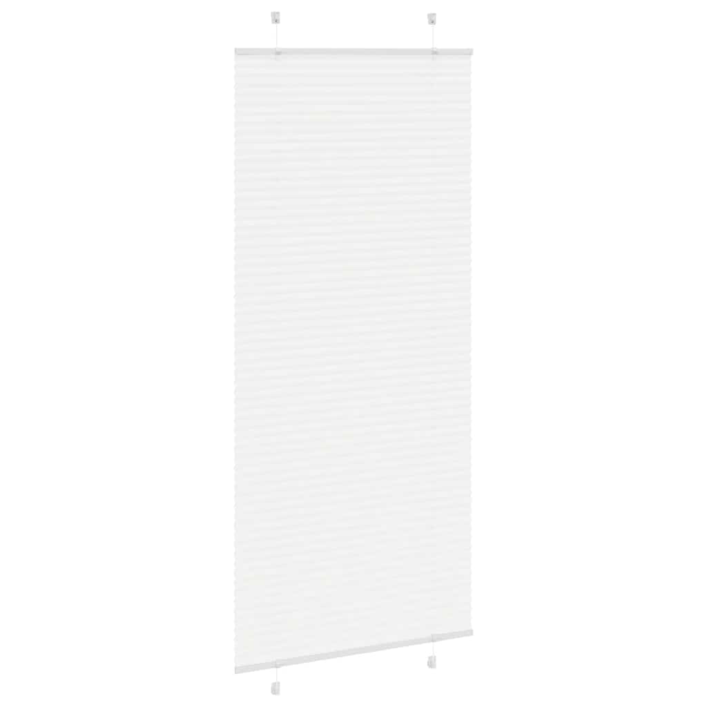 Pleated Blind White 90x200 cm Fabric Width 89.4 cm Polyester