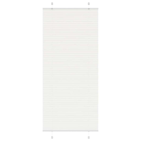 Pleated Blind White 95x200 cm Fabric Width 94.4 cm Polyester
