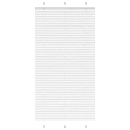 Pleated Blind White 105x200 cm Fabric Width 104.4 cm Polyester