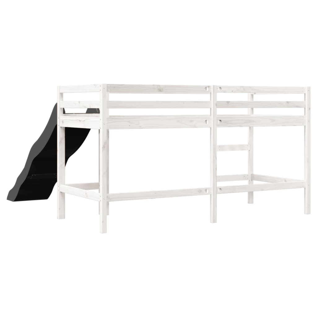 Kids' Loft Bed without Mattress White 90x190 cm Solid Wood Pine