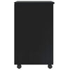 Rolling Cabinet with Drawers MOSS Black Solid Wood Pine
