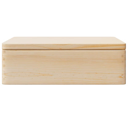 Wooden Box with Lid and Handles 40x30x13 cm Solid Wood Pine