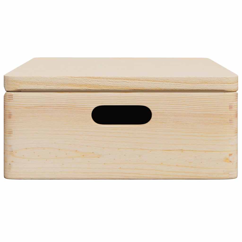 Wooden Box with Lid and Handles 40x30x13 cm Solid Wood Pine