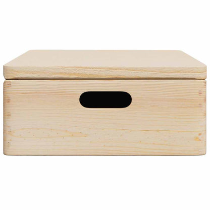 Wooden Box with Lid and Handles 40x30x13 cm Solid Wood Pine