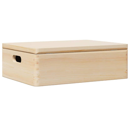 Wooden Box with Lid and Handles 40x30x13 cm Solid Wood Pine