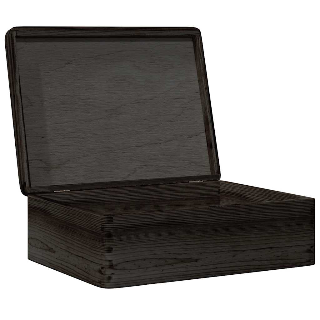 Wooden Box with Lid Black 40x30x13 cm Solid Wood Pine