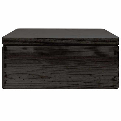 Wooden Box with Lid Black 40x30x13 cm Solid Wood Pine