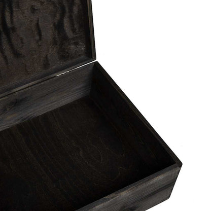 Wooden Box with Lid Black 40x30x13 cm Solid Wood Pine