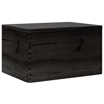 Wooden Box with Lid Black 40x30x23 cm Solid Wood Pine