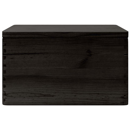 Wooden Box with Lid Black 40x30x23 cm Solid Wood Pine