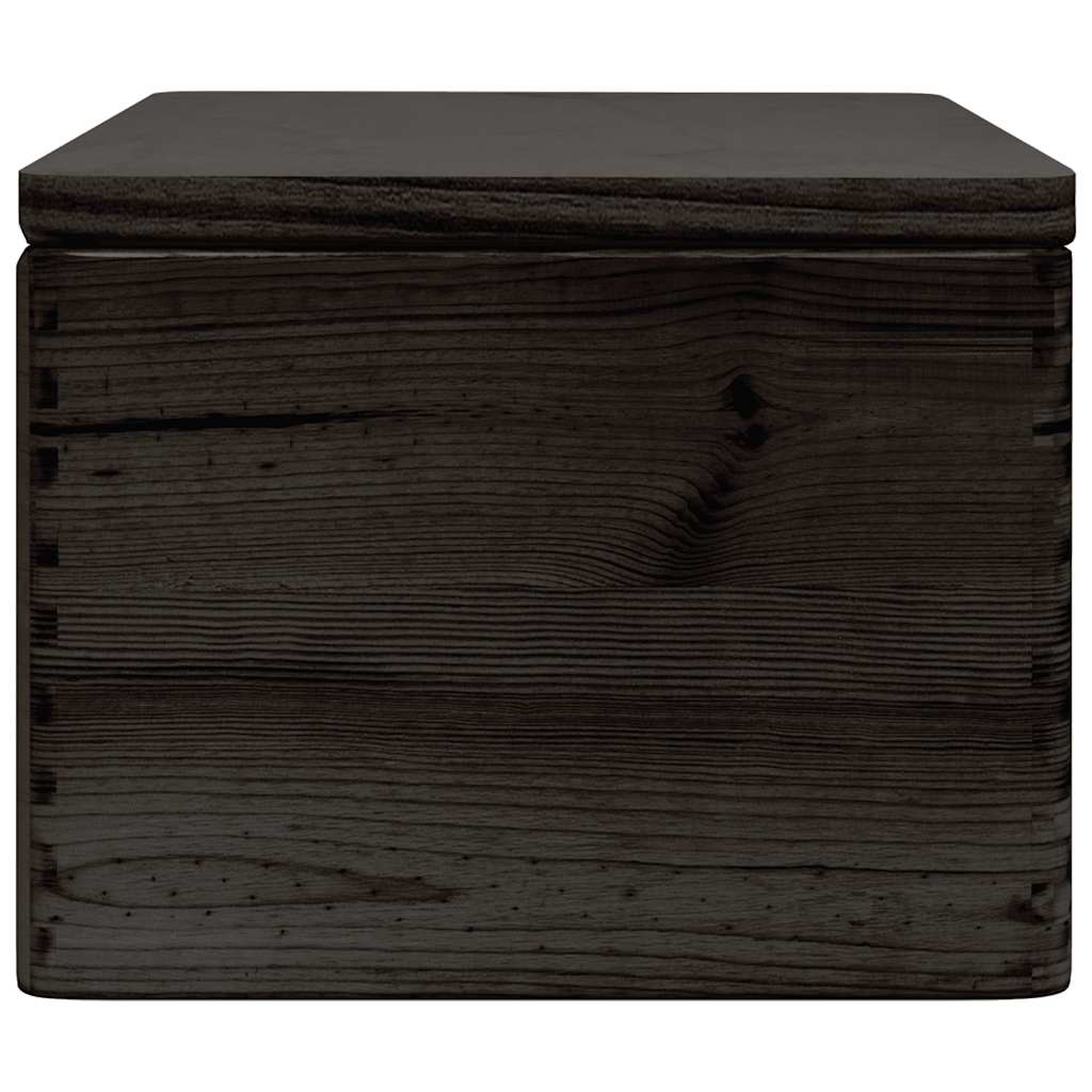 Wooden Box with Lid Black 40x30x23 cm Solid Wood Pine