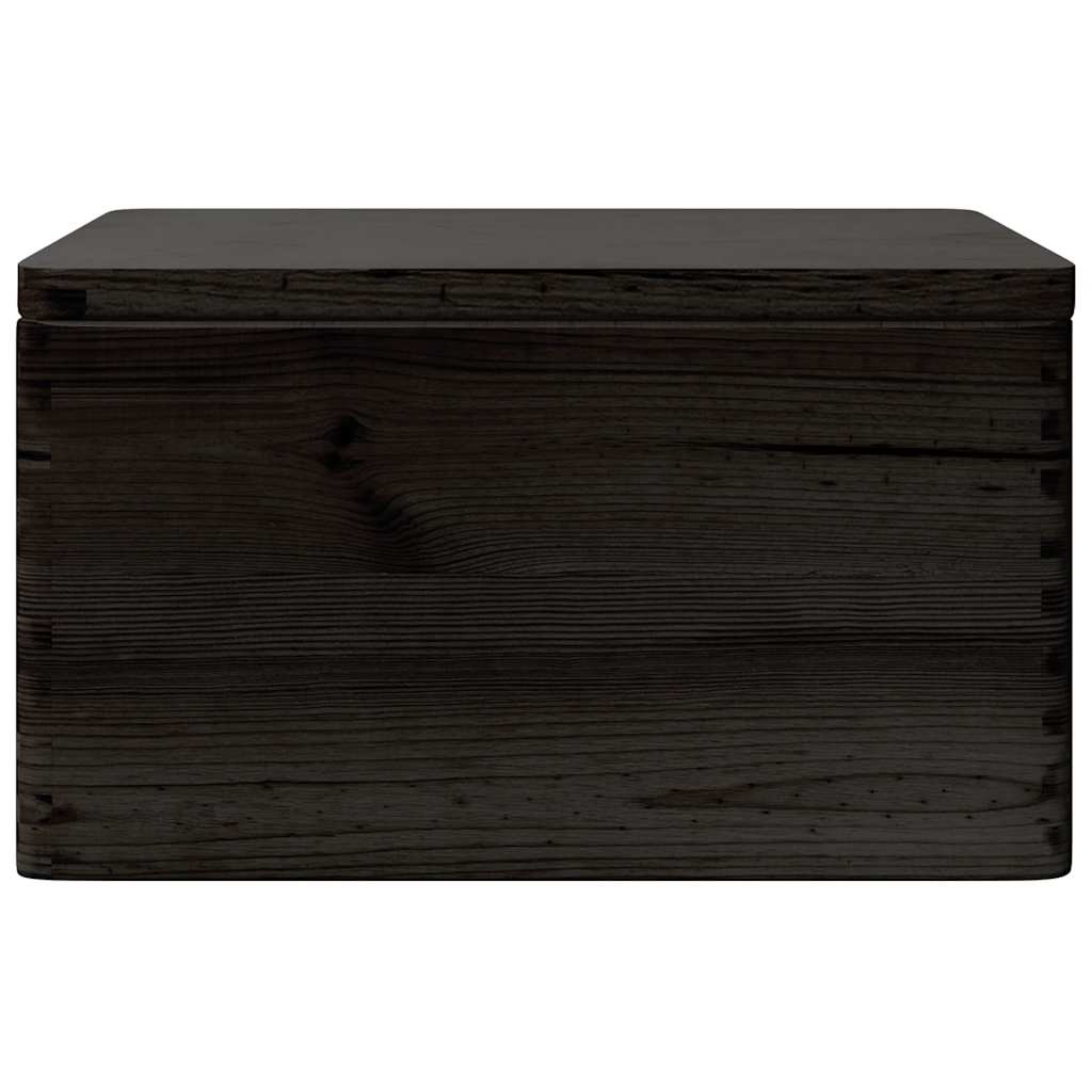 Wooden Box with Lid and Handles Black 40x30x23cm Solid Wood Pine