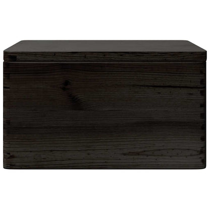 Wooden Box with Lid and Handles Black 40x30x23cm Solid Wood Pine