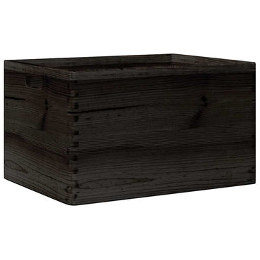 Wooden Box with Handles Black 40x30x23 cm Solid Wood Pine