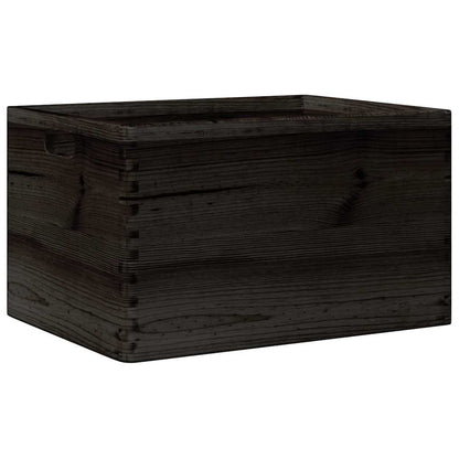 Wooden Box with Handles Black 40x30x23 cm Solid Wood Pine