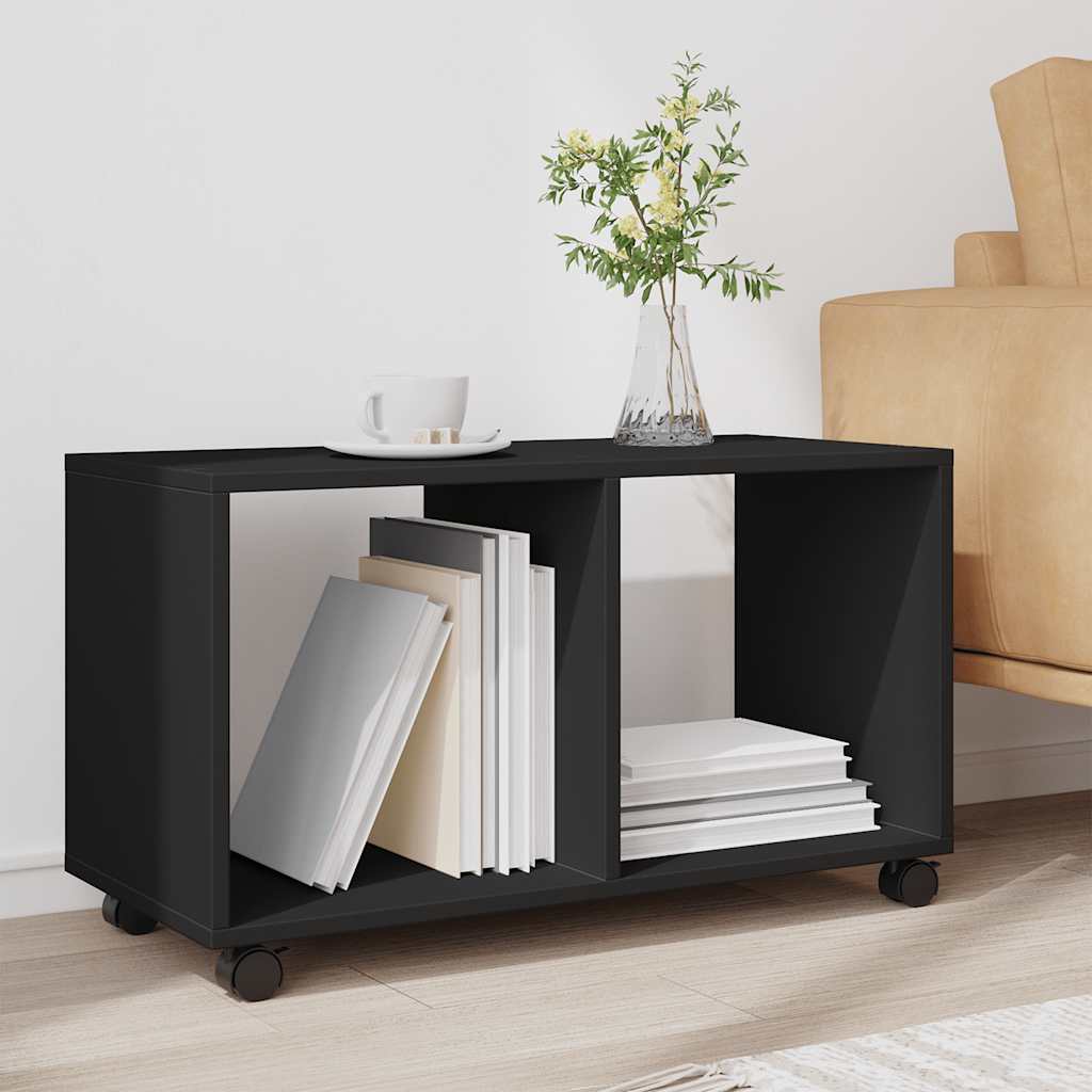  Rolling Cabinet Black 72x33x42.5 cm Engineered Wood