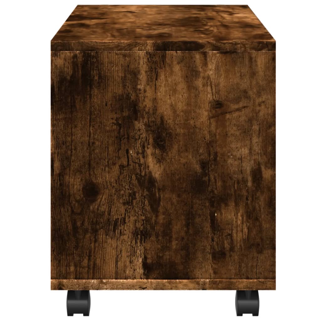  Rolling Cabinet Smoked Oak 72x33x42.5 cm Engineered Wood