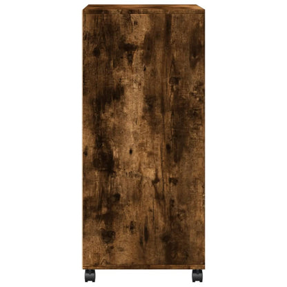 Rolling Cabinet Smoked Oak 55x40x91 cm Engineered Wood