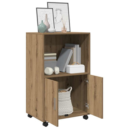 Rolling Cabinet Artisian Oak 55x40x91 cm Engineered Wood