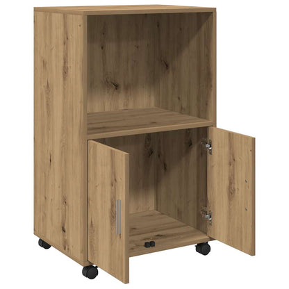 Rolling Cabinet Artisian Oak 55x40x91 cm Engineered Wood