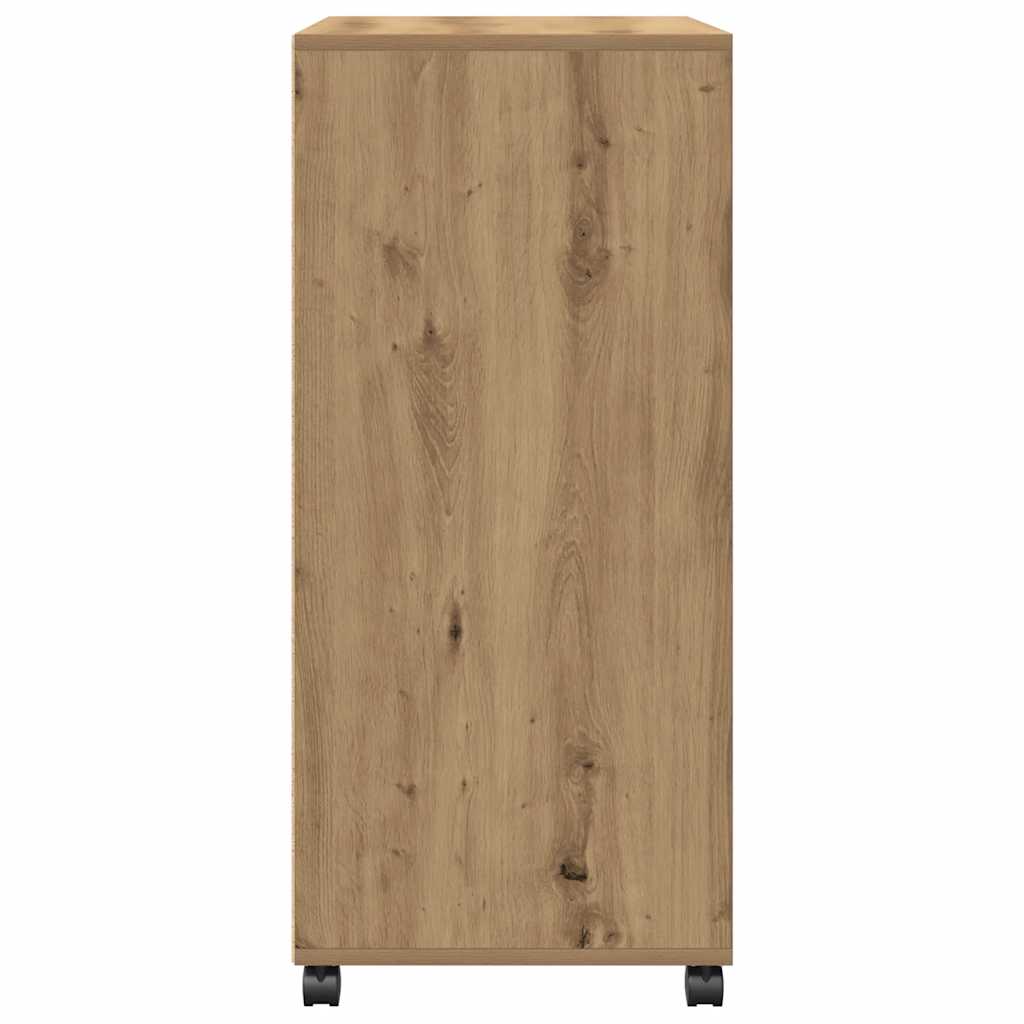 Rolling Cabinet Artisian Oak 55x40x91 cm Engineered Wood