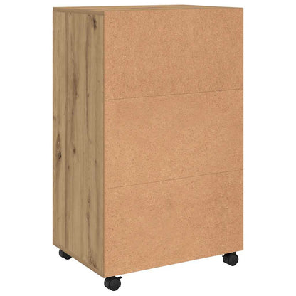 Rolling Cabinet Artisian Oak 55x40x91 cm Engineered Wood