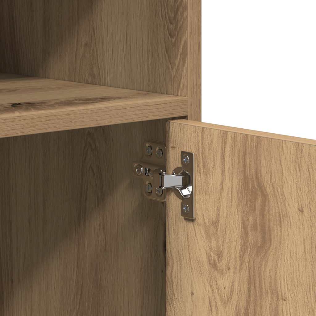 Rolling Cabinet Artisian Oak 55x40x91 cm Engineered Wood